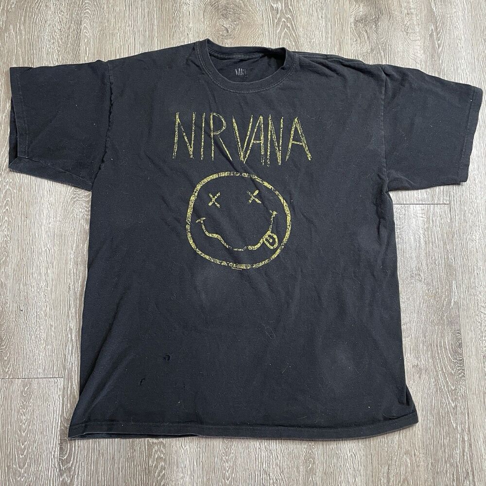 Nirvana "Smiley Face" T-Shirt Men's XL Grunge Rock 90's Scene